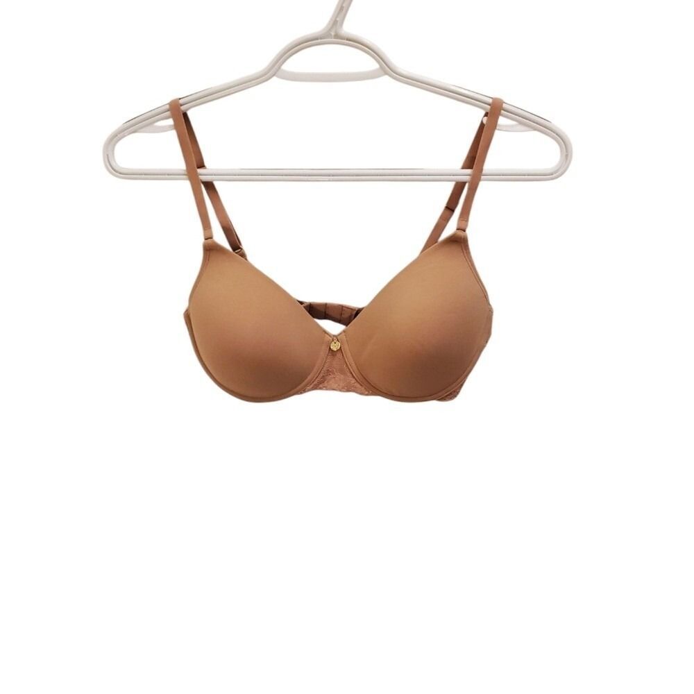 Natori Bra Underwire Lace Trim Everyday Comfort T-Shirt Bra 32D